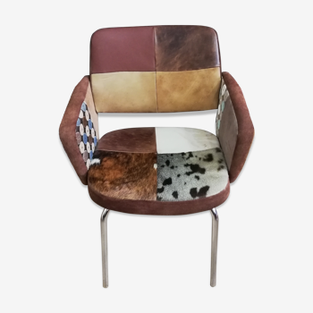 60s leather pachworks armchair