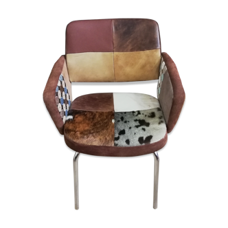 60s leather pachworks armchair