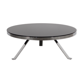 Table basse ronde, design danois, années 1970, fabriquée au Danemark