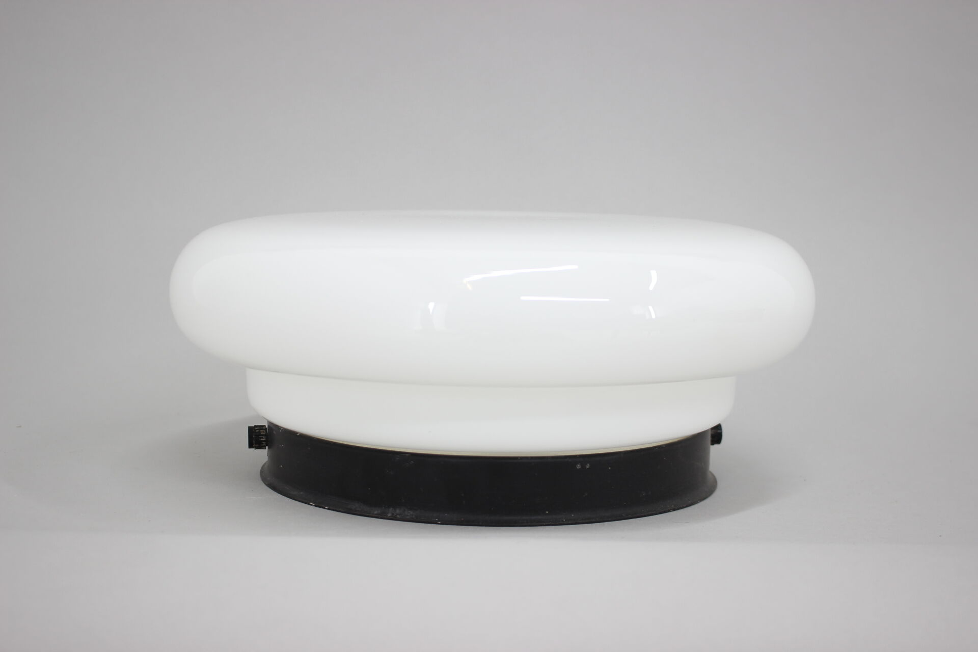 Glass flush mount light czechoslovakia, 1970