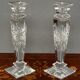 Pair of hand-cut solid crystal candle holders.