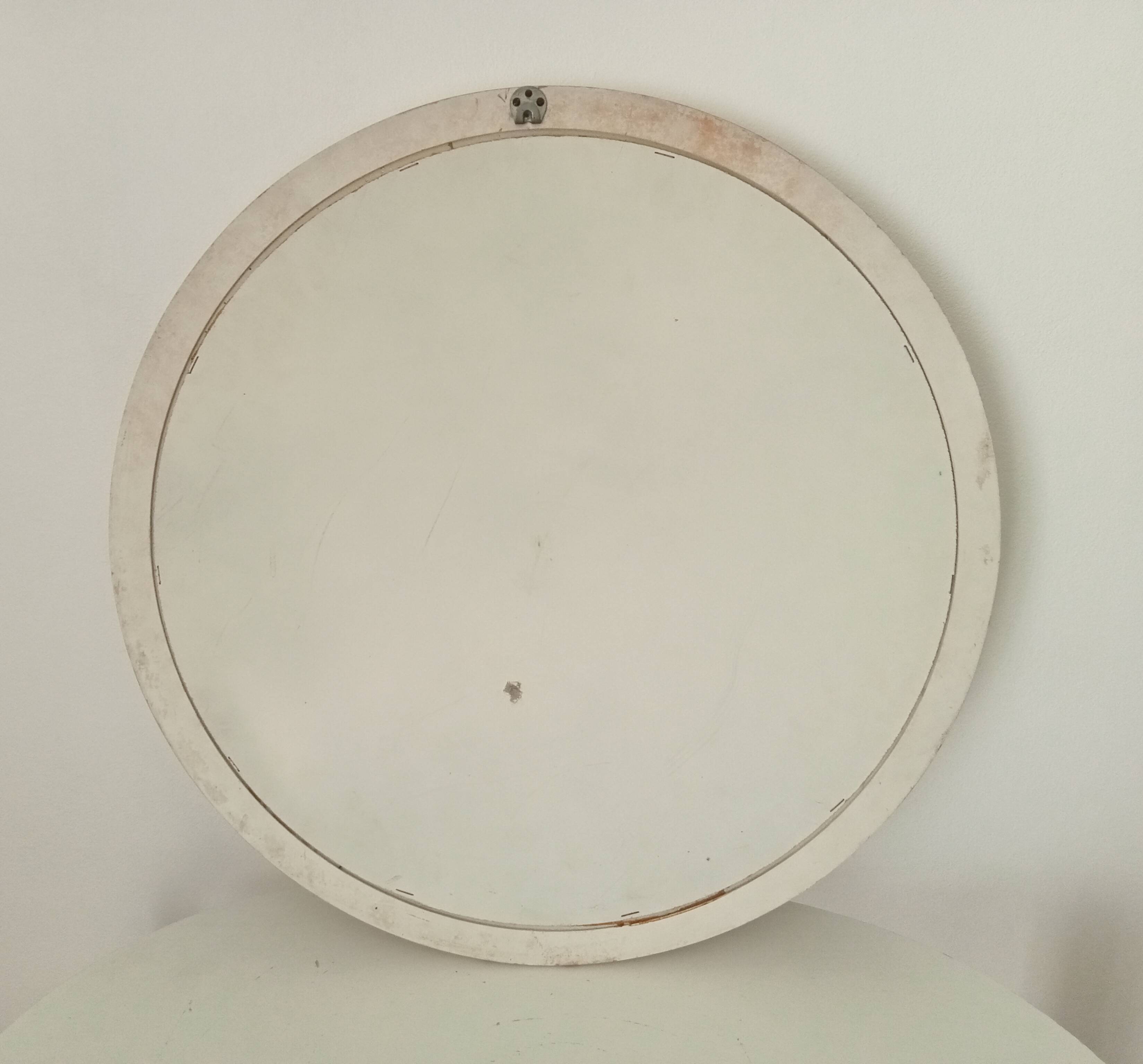 Vintage round resin mirror from the 60s/70s