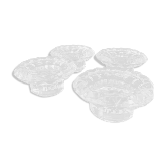 Lot 4 moulded glass candlesticks