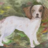 Peinture de chien signé Heigel
