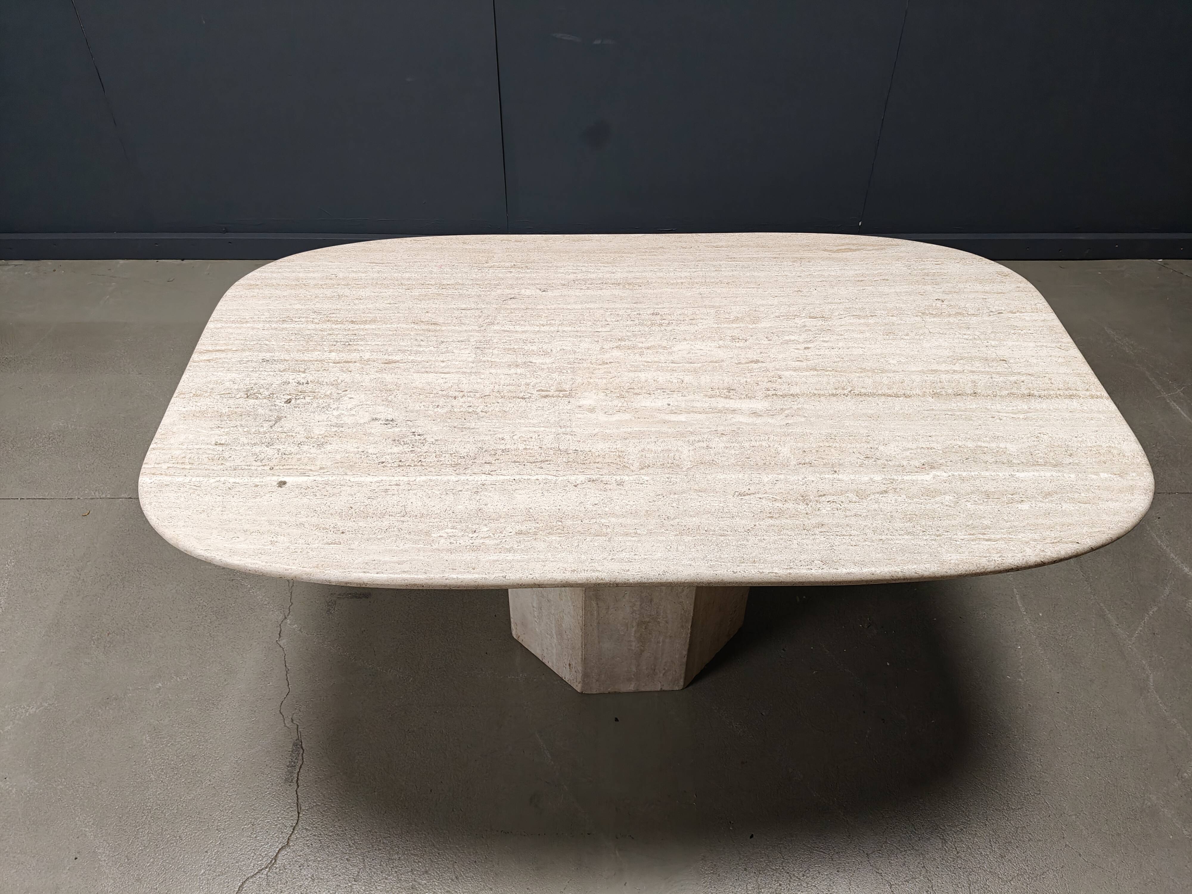 Vintage travertine dining table, 1970s