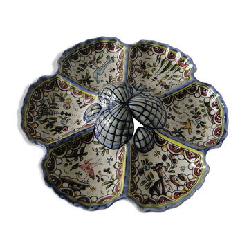 Hand painted ceramic serving display stand with 6 compartments
