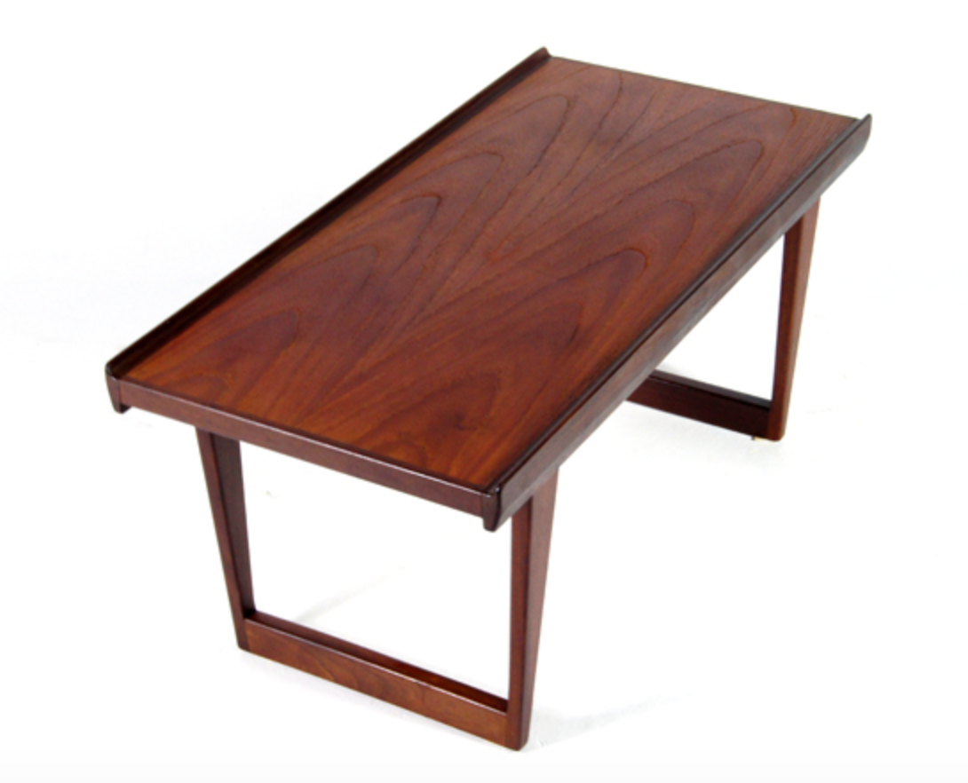 Vintage retro coffee table bench in Danish teak 60s 70s