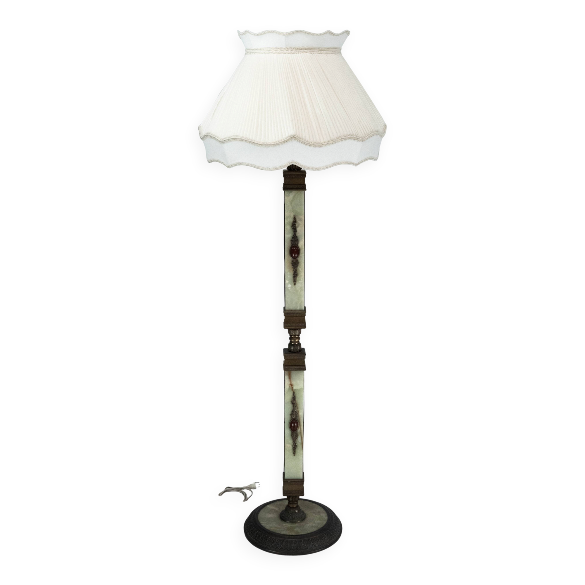 Rare Italian Hollywood Regency Onyx and Bronze Floor Lamp, 1970s