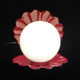 Burgundy ceramic shell lamp