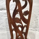 Art Nouveau chair in carved walnut