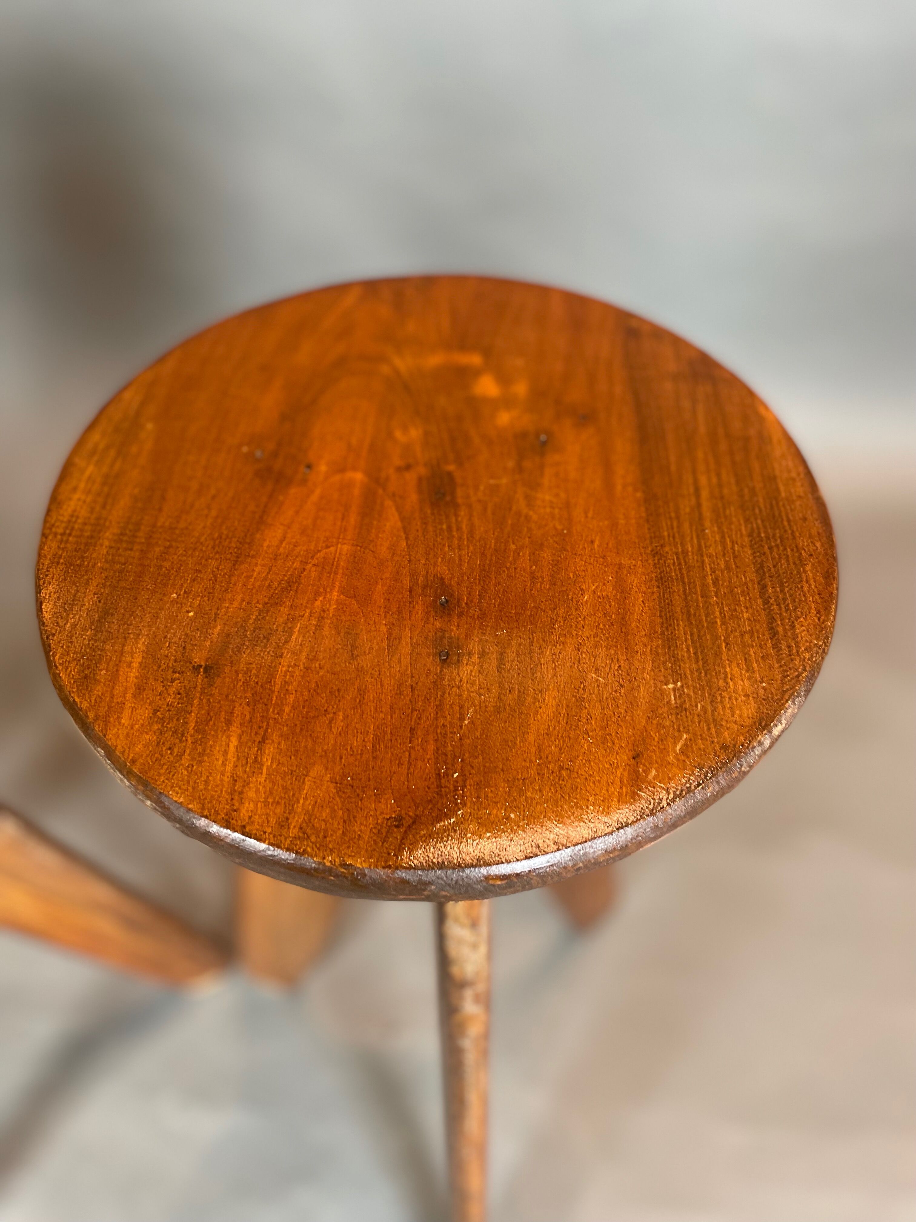 Set of 3 brutalist bar stools