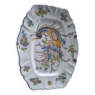 Large 19th century Cornucopia dish Keller Guerin Lunéville