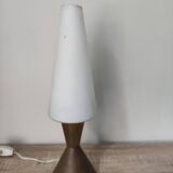 Lampe veilleuse diabolo teck laiton opaline Philips design scandinave