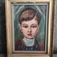 French vintage oil portrait of a boy, signed C. Mury