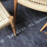 Set of 4 chairs by N.O. Møller solid oak and rope, Denmark, 1960's