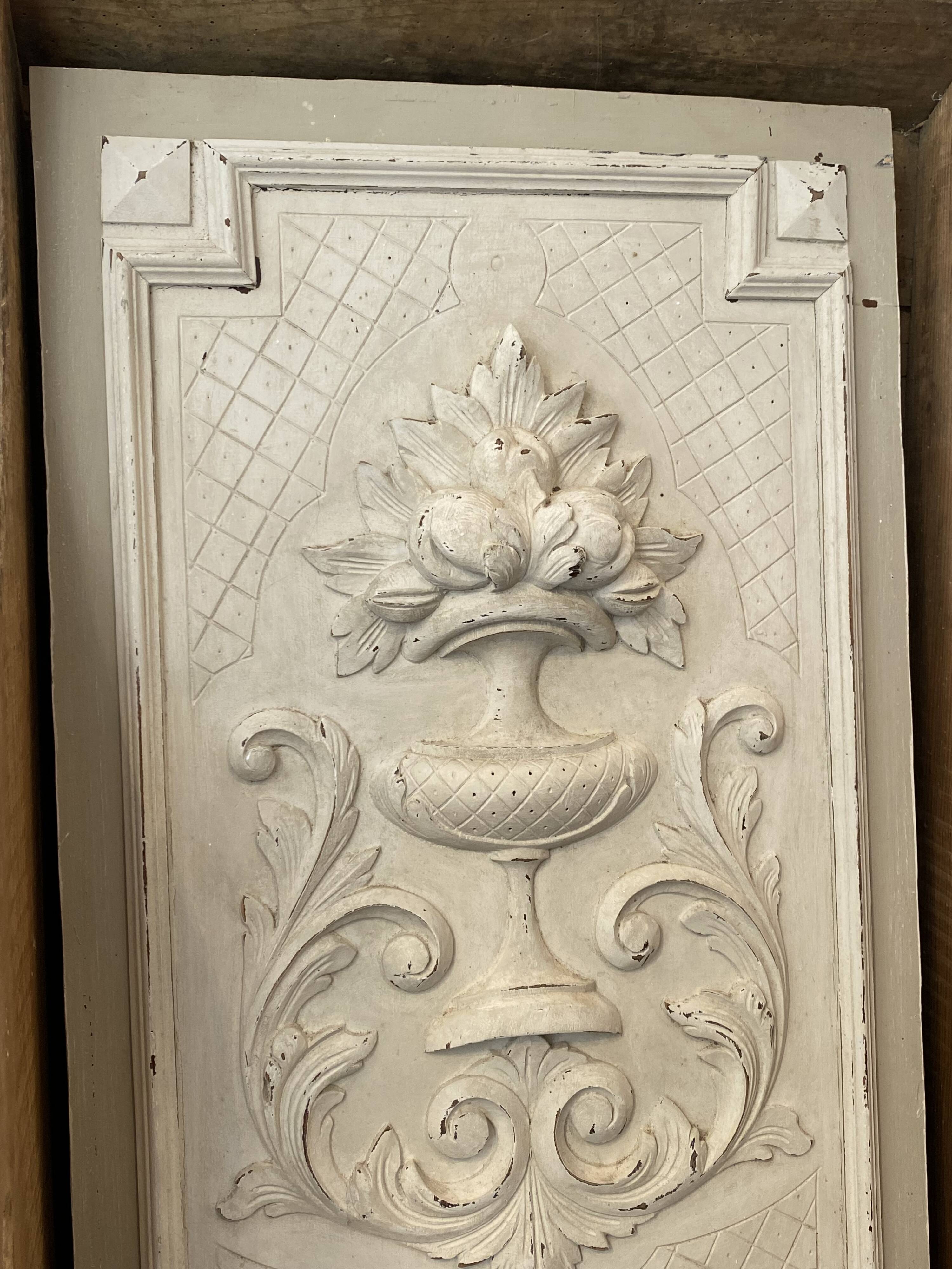 Old carved panel with patina