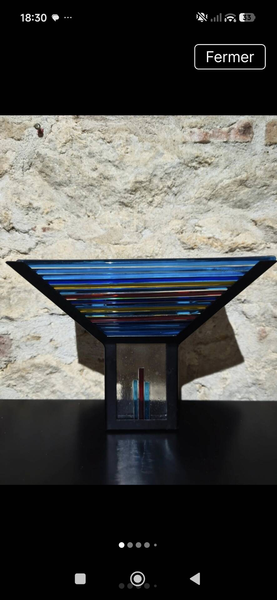 Wall lamp signed De Majo Murano, 1970s-1980s.