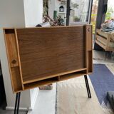 Vintage folding desk in wood and metal – 1960s