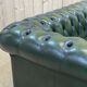 Chesterfield 3-seater sofa in green leather from the 80s