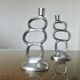 Paire de bougeoirs "cercles" en aluminium 1980