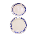 Paire d’assiettes à damiers