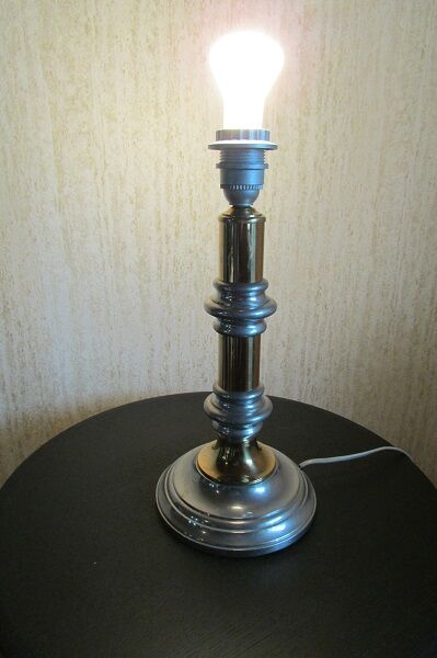 Table lamp in tin and gold metal, 1970s