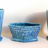 3-piece Art Deco blue fireplace surround