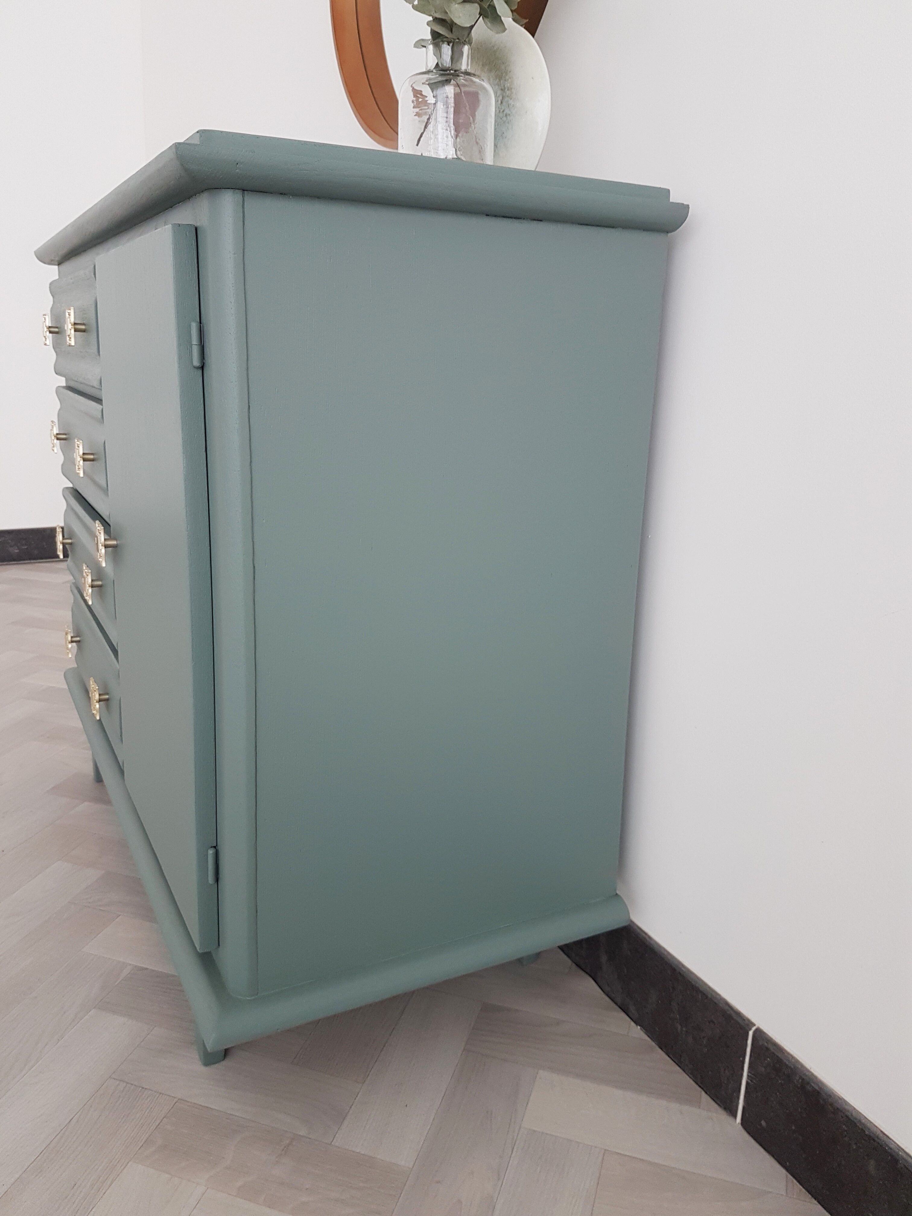 Gray art deco commode