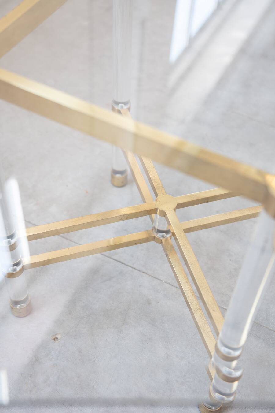 Hexagonal glass table by Sandro Petti, for Angolometallarte, 1970