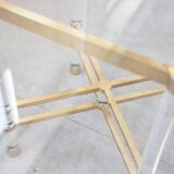 Hexagonal glass table by Sandro Petti, for Angolometallarte, 1970