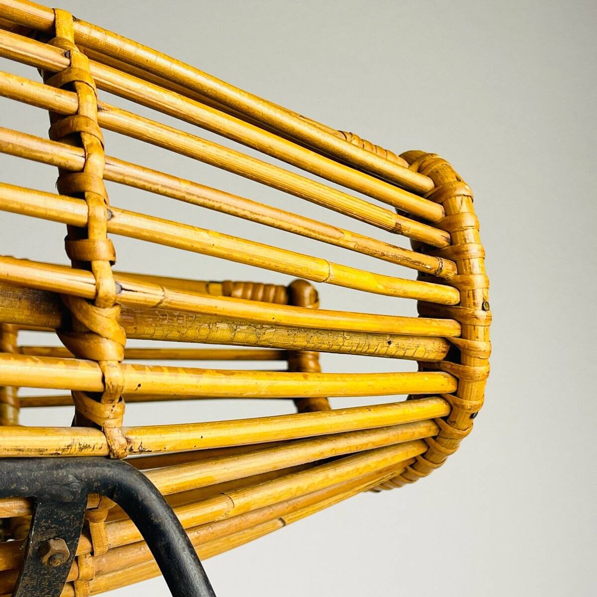 Magazine rack or vintage rattan stand, Italy, 1960s