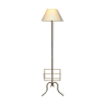 Wrought iron floor lamp with magazine rack with its lampshade 1960