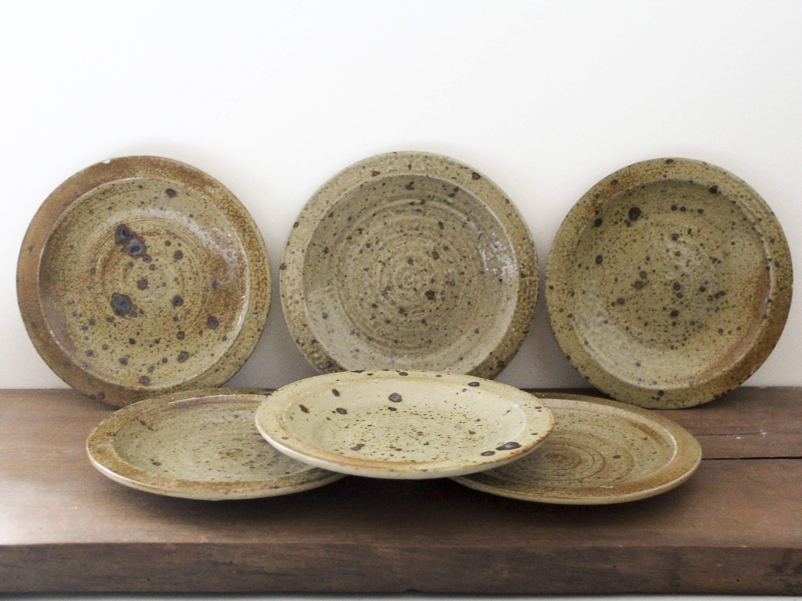 6 pyrite stoneware dessert plates