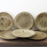 6 pyrite stoneware dessert plates