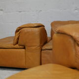 Leather modular sofa, 7 elements, 70s