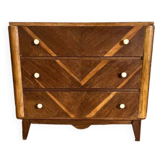 Inlaid chest of drawers with 3 drawers