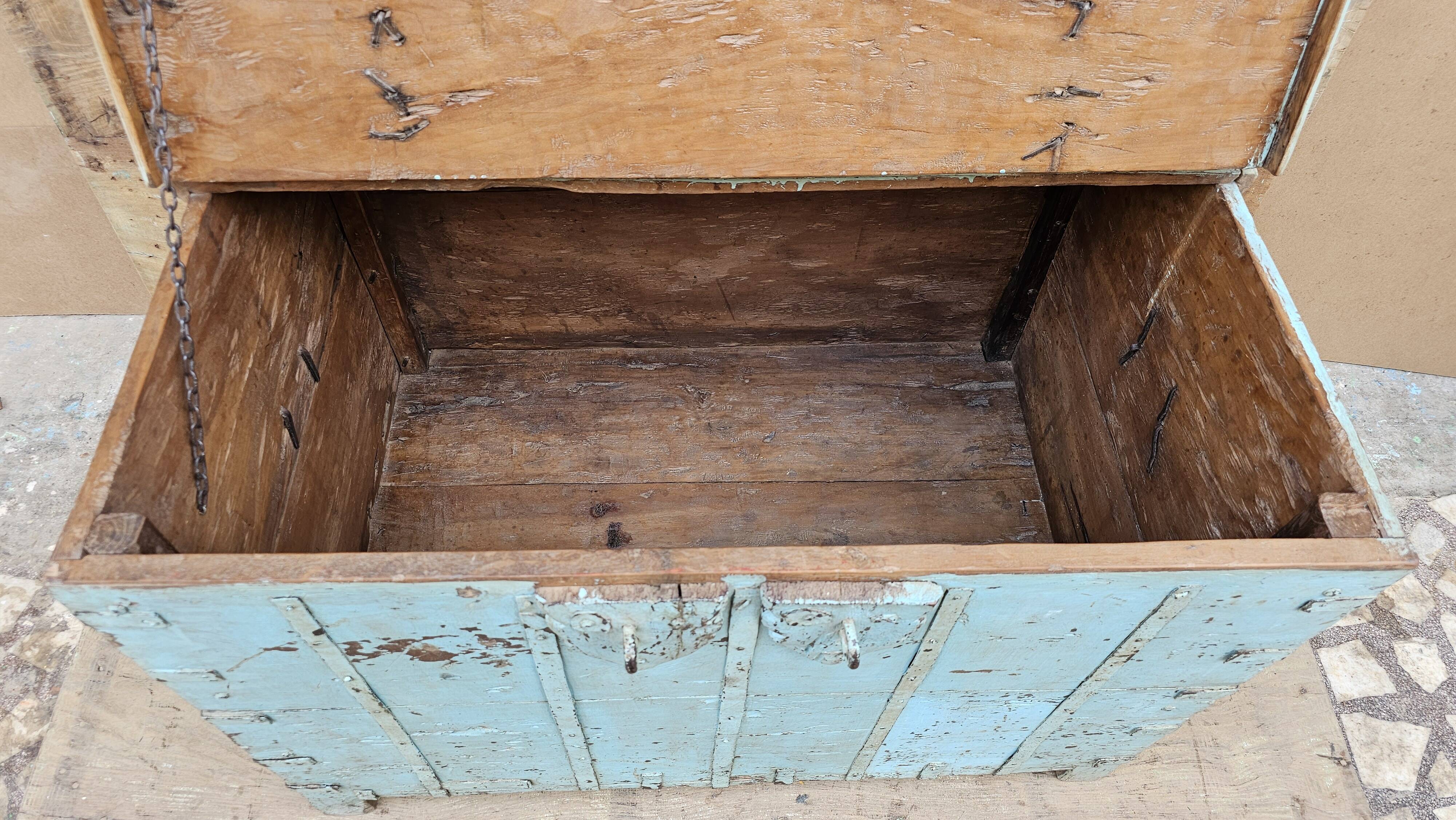 Antique Burmese teak dowry chest