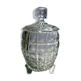 Old glass cookie jar