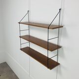 Etagère string, teck et métal, années 60