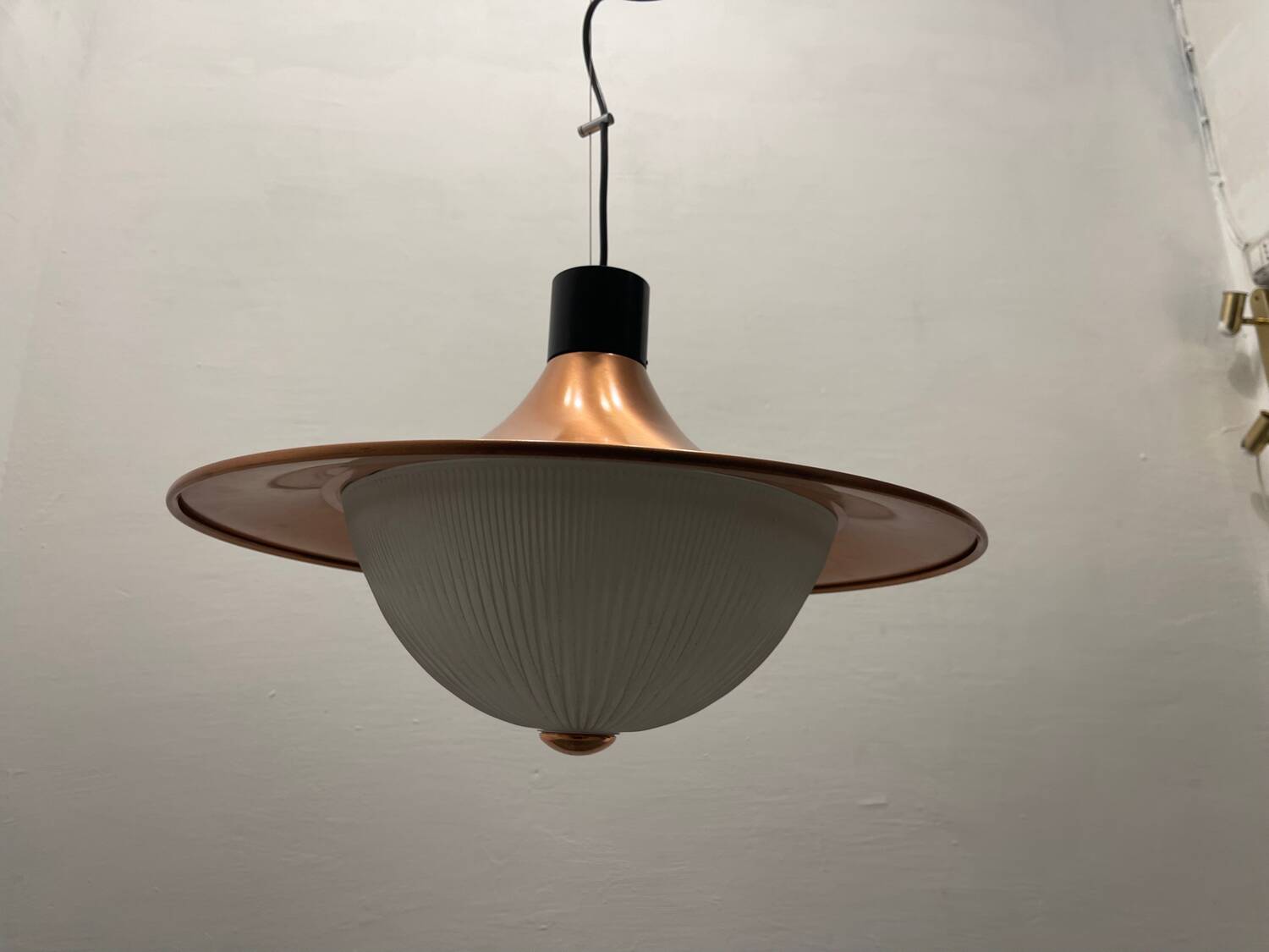 Copper Glass Light Pendant 1990’s