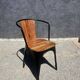 4 chaises en métal noir et bois