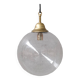 Clear italian mid-century glass and brass pendant light