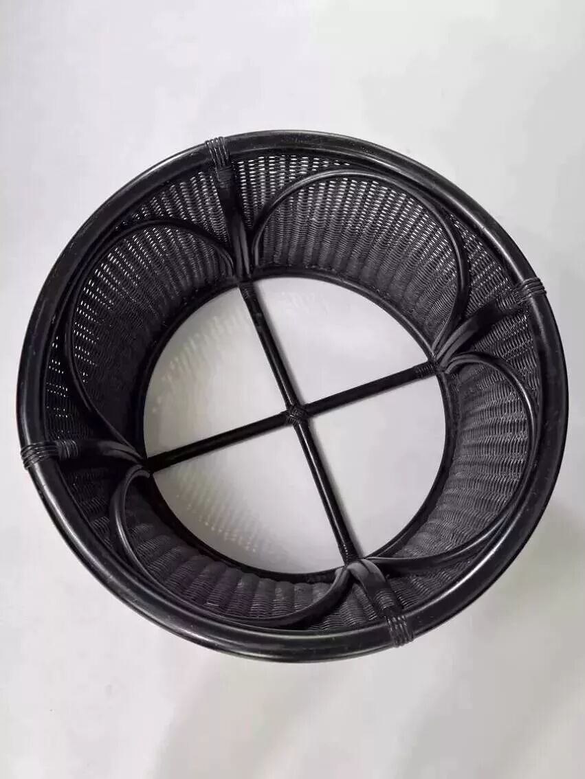 Rattan and smoked glass coffee table