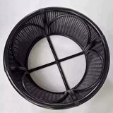 Rattan and smoked glass coffee table