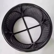 Table basse en rotin et verre fumé