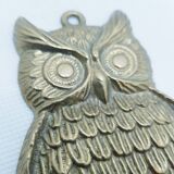 Patère double en laiton représentant un hibou