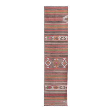 Tapis vintage turc de Oushak, tissé à la main 75x353 cm