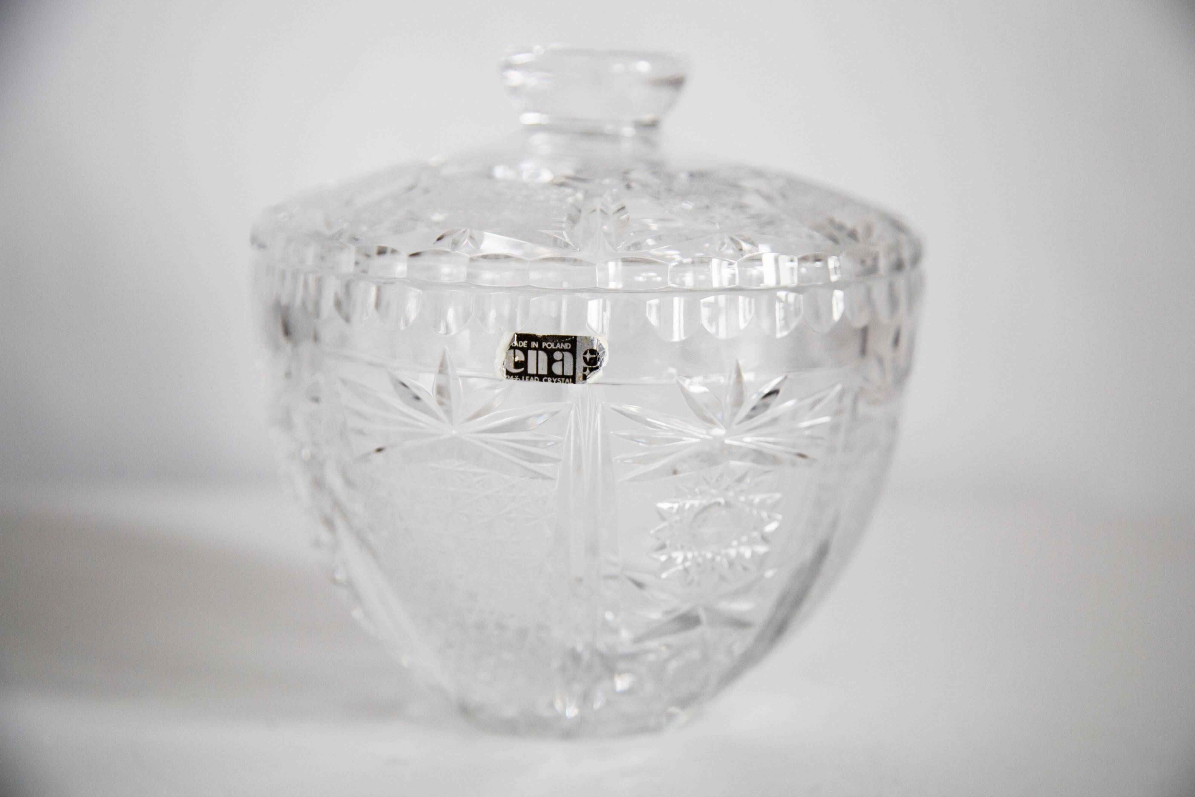 Vintage Crystal Sugar Bowl, Italy, 1960s