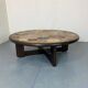 Round Ceramic and Oak Coffee Table by Tue Poulsen for Haslev Møbelsnedkeri, Denmark, 1963