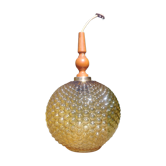Vintage 1970s Empoli glass suspension globe
